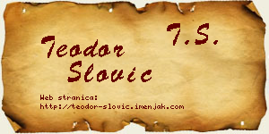 Teodor Slović vizit kartica